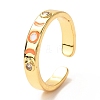 Moon & Sun Golden Enamel Cuff Rings for Women KK-G404-05-4