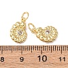 Brass Micro Pave Cubic Zirconia Charms KK-C143-32C-G-3