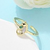 Brass Micro Pave Cubic Zirconia Cuff Rings for Women RJEW-C126-05G-3