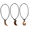 3Pcs 3 Styles Resin Fishhook Horn with Shark NJEW-HY0001-08A-1
