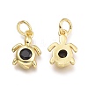 Brass Micro Pave Cubic Zirconia Pendants KK-P187-12B-G-2