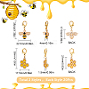 SUNNYCLUE 40Pcs 2 Style Alloy Enamel Honeycomb & Bees Pendant Decorations HJEW-SC0001-21-2