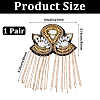 Flower Iron Chain Tassel with Rhinestone Epaulettes AJEW-WH20006-326B-G-2