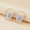 Alloy & Embroidery Cloth Hoop Earrings FS-WG7CC6D-01-4
