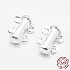 Sterling Silver Slide Lock Clasps STER-K035-01-4