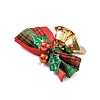 Christmas Linen Big Bowknot with Iron Bell Decorations AJEW-S088-02A-3