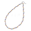 Chakra Glass Beads Dangle Earrings & Necklaces Sets SJEW-JS01364-5