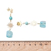 4 Pairs 201 Stainless Steel Dangle Stud Earrings EJEW-TA00794-4