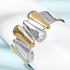 Hammered 304 Stainless Steel Cuff Bangles for Women BJEW-Z177-01GP-03-3