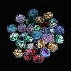 Flower Resin Cabochons with Glitter Powder CRES-Q006-05A-3