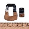 16Pcs 8 Styles Opaque Resin & Walnut Wood Pendants RESI-N053-01-3
