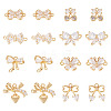 16Pcs 8 Styles Brass Micro Pave Cubic Zirconia Pendants KK-TA0002-49-1