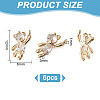 DELORIGIN 6Pcs Brass Cubic Zirconia Charms KK-DR0001-09-2