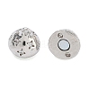 Round Brass Micro Pave Clear Cubic Zirconia Magnetic Clasps KK-C251-12P-2