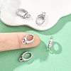 SHEGRACE Brass Micro Pave Clear Cubic Zirconia Spring Gate Rings XGRQ58246-760P-4
