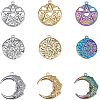 SUPERFINDINGS 9Pcs 9 Style 304 Stainless Steel Pendants STAS-FH0001-66-1