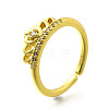 2Pcs 2 Styles Brass Micro Pave Clear Cubic Zirconia Cuff Rings for Women RJEW-S399-01G-5