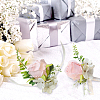 2Pcs 2 Style Silk Cloth Imitation Rose Corsage Boutonniere AJEW-CP0001-61B-5