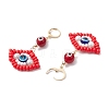 Glass Seed Bead Evil Eye Hoop Earrings EJEW-MZ00272-04-4