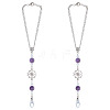 2Pcs Alloy Flower Pendant Decorations HJEW-ME0001-07A-1