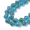 Frosted Handmade Lampwork Beads Strands LAMP-A010-01D-3