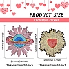 Fingerinspire 2Pcs 2 Style Planet & Heart Computerized Embroidery Cloth Iron On Sequins Patches PATC-FG0001-20-2