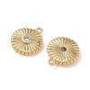 Brass Micro Pave Cubic Zirconia Grooved Pendants KK-A280-04A-G-2