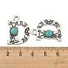 Synthetic Turquoise & Alloy Pendants PALLOY-H146-01AS-D-3