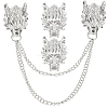 2Pcs 2 Style Men's Dragon Suit Collar Brooches JEWB-GF0001-22P-1