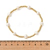 Brass & Natural Cultured Freshwater Pearl Beaded Stretch Bracelets for Women BJEW-JB13736-4