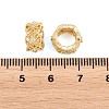 Flower Brass Clear Cubic Zirconia European Beads KK-B186-06G-3