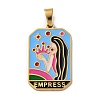 Ion Plating(IP) 304 Stainless Steel Enamel Pendants STAS-Q003-01G-07-1