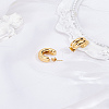 1 Pair Stainless Steel Two-layer C-Shaped Stud Earrings for Women EJEW-LP0012-01G-3