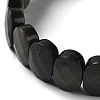 Natural Golden Sheen Obsidian Beaded Stretch Bracelet G-E010-01-05-3