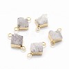 Natural Druzy Quartz Links connectors G-P396-10G-1