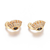 Golden Plated Brass Micro Pave Cubic Zirconia Cuff Earrings EJEW-L244-30G-1