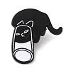 Black Cat with Cup Alloy Enamel Brooch JEWB-E022-04EB-04-1