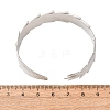304 Stainless Steel Leaf Open Cuff Bangles for Women SA-CBABC9E-03P-3
