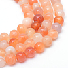 Round Dyed Natural Red Agate Bead Strands LS-G-R345-6mm-09-1