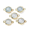 Brass Natural Natural White Jade Imitation Aquamarine Connector Charms KK-Z096-01G-05-1