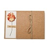 Dried Carnation Paper Thank You Greeting Cards AJEW-K043-01E-1