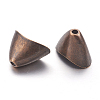 Tibetan Style Alloy Triangle Apetalous Bead Cones X-TIBE-5212-R-FF-2