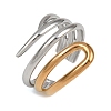 304 Stainless Steel Cuff Rings for Women RJEW-L133-03GP-01-2