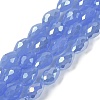 Opaque Solid Color Electroplate Glass Beads Strands X-EGLA-N013-J6mm-B06-1