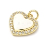 Brass Micro Pave Clear Cubic Zirconia Pendants KK-H255-08G-01-2