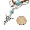 3Pcs 3 Styles Retro Synthetic Turquoise & CCB Plastic Beaded Necklace Set NJEW-B120-01B-6