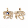 Brass Micro Pave Cubic Zirconia Pendants KK-E068-VC062-1