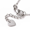 304 Stainless Steel Heart Link Bracelet with Glass Beads Charms for Women STAS-E154-06P-4