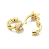Brass Micro Pave Cubic Zirconia Hoop Earring EJEW-C088-01I-G-2