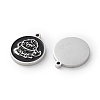 304 Stainless Steel Black Enamel Charms STAS-M102-17P-02-2